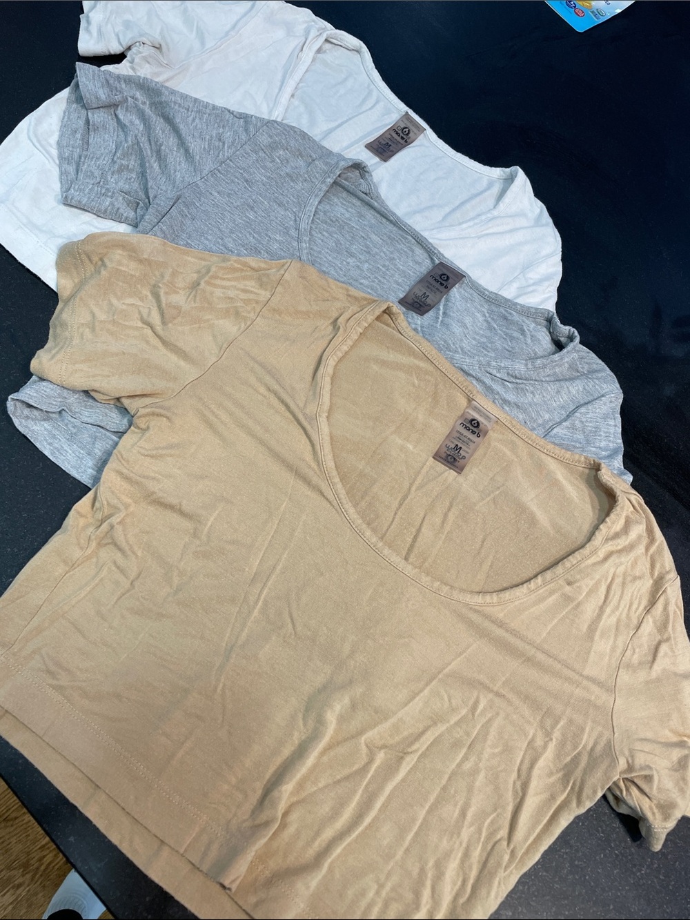 Women's Scoop Neck Crop Top - Beige, Gray, White, Navy I’m